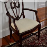F11. Set of 10 shield back dining chairs.  